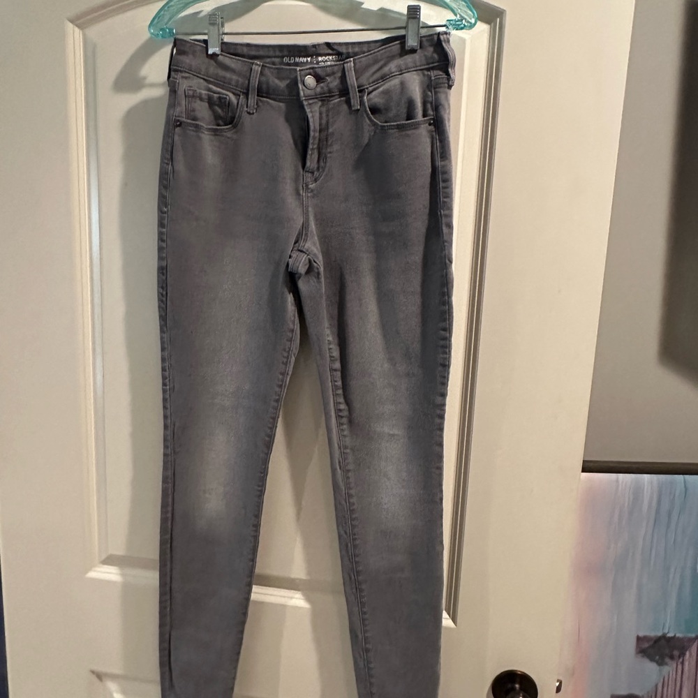 Old Navy Gray Skinny Jeans with Smooth Texture